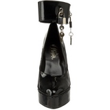 Zwart Lak 13,5 cm INDULGE-534 Pumps Hoge Hakken voor Mannen
