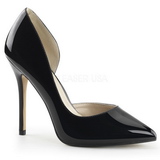 Zwart Lak 13 cm AMUSE-22 Klassieke Pumps met Hakken