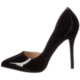 Zwart Lak 13 cm AMUSE-22 Klassieke Pumps met Hakken