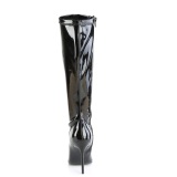 Zwart Lak 13 cm CLASSIQUE-2000 naaldhak laarzen met puntneus