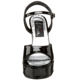 Zwart Lak 13 cm DEMONIA DOLLY-09 Hoge Hakken Plateau