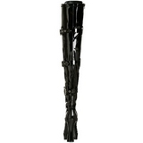 Zwart Lak 13 cm ELECTRA-3028 Overknee Laarzen voor Heren