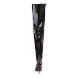 Zwart Lak 13 cm SEDUCE-3010 Overknee Laarzen voor Heren