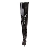 Zwart Lak 13 cm SEDUCE-3010 overknee laarzen met hakken