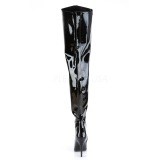 Zwart Lak 13 cm SEDUCE-4010 Overknee Laarzen voor Heren