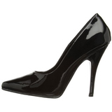 Zwart Lak 13 cm SEDUCE-420 Hoge Hakken Pumps voor Heren