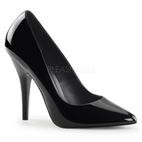 Zwart Lak 13 cm SEDUCE-420 pleaser pumps met puntneus