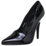 Zwart Lak 13 cm SEDUCE-420 pleaser pumps met puntneus