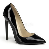 Zwart Lak 13 cm SEXY-20 naaldhak pumps met puntneus