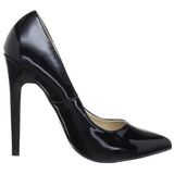 Zwart Lak 13 cm SEXY-20 naaldhak pumps met puntneus