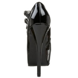 Zwart Lak 14,5 cm Burlesque TEEZE-05 damesschoenen met hoge hak
