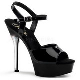 Zwart Lak 14 cm ALLURE-609 Plateau Stiletto Hakken