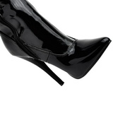 Zwart Lak 15 cm DOMINA-3000 Overknee Laarzen voor Heren