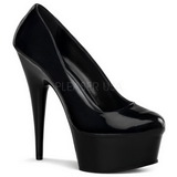 Zwart Lak 15 cm Pleaser DELIGHT-685 Plateau Pumps Hoge Hak