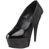 Zwart Lak 15 cm Pleaser DELIGHT-685 Plateau Pumps Hoge Hak