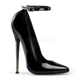 Zwart Lak 16 cm DAGGER-12 Dames Pumps met Stiletto Hak