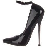 Zwart Lak 16 cm DAGGER-12 Dames Pumps met Stiletto Hak