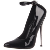 Zwart Lak 16 cm DAGGER-12 Dames Pumps met Stiletto Hak