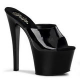 Zwart Lak 18 cm PLEASER SKY-301 Plateau Hoge Mules