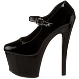 Zwart Lak 18 cm Pleaser SKY-387 Plateau Pumps Hoge Hak