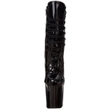 Zwart Lak 18 cm XTREME-1020 dames enkellaarsjes met plateauzool