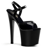Zwart Lak 19 cm Pleaser TABOO-709 Plateau Hoge Hakken