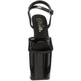 Zwart Lak 19 cm Pleaser TABOO-709 Plateau Hoge Hakken