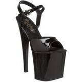 Zwart Lak 19 cm Pleaser TABOO-709 Plateau Hoge Hakken