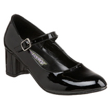 Zwart Lak 5 cm SCHOOLGIRL-50 Klassieke Pumps met Hakken