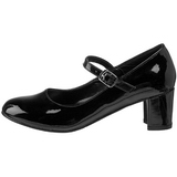 Zwart Lak 5 cm SCHOOLGIRL-50 Klassieke Pumps met Hakken