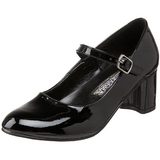 Zwart Lak 5 cm SCHOOLGIRL-50 Klassieke Pumps met Hakken