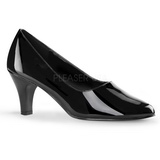 Zwart Lak 8 cm DIVINE-420W Dames pumps met lage hak