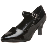 Zwart Lak 8 cm DIVINE-440 Dames pumps met lage hak