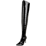 Zwart Lak 9,5 cm LUST-3000 overknee laarzen met hakken