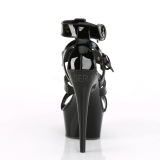 Zwart Lakleer 15 cm DELIGHT-658 pleaser schoenen met hoge hakken