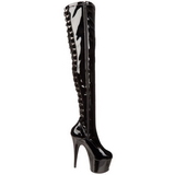 Zwart Lakleer 18 cm ADORE-3063 overknee laarzen met hoge hakken