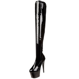 Zwart Lakleer 18 cm ADORE-3063 overknee laarzen met hoge hakken