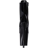 Zwart Lakleer 20 cm FLAMINGO-1021 dames enkellaarsjes met plateauzool