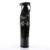 Zwart Lakleer 25,5 cm BEYOND-087 super hoge hakken - extreme plateau pumps