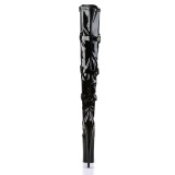 Zwart Lakleer 25,5 cm BEYOND-3028 super hoge hakken - extreme overknee laarzen