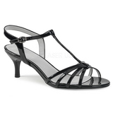 Zwart Lakleer 6 cm KITTEN-06 grote maten sandalen dames