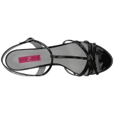 Zwart Lakleer 6 cm KITTEN-06 grote maten sandalen dames