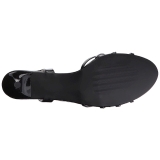 Zwart Lakleer 6 cm KITTEN-06 grote maten sandalen dames