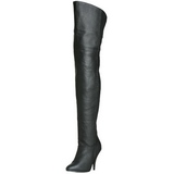 Zwart Leder 10,5 cm LEGEND-8868 overknee laarzen met hakken