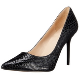 Zwart Leder 10 cm CLASSIQUE-20SP Pumps Schoenen met Naaldhakken