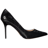 Zwart Leder 10 cm CLASSIQUE-20SP Pumps Schoenen met Naaldhakken