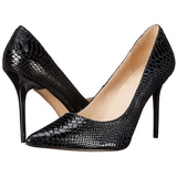 Zwart Leder 10 cm CLASSIQUE-20SP Pumps Schoenen met Naaldhakken