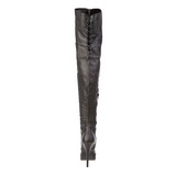 Zwart Leder 13,5 cm INDULGE-3011 Overknee Laarzen voor Heren