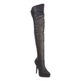 Zwart Leder 13,5 cm INDULGE-3011 Overknee Laarzen voor Heren