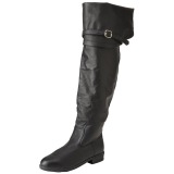 Zwart Leder 4 cm MAVERICK-2045 Overknee Laarzen voor Heren
